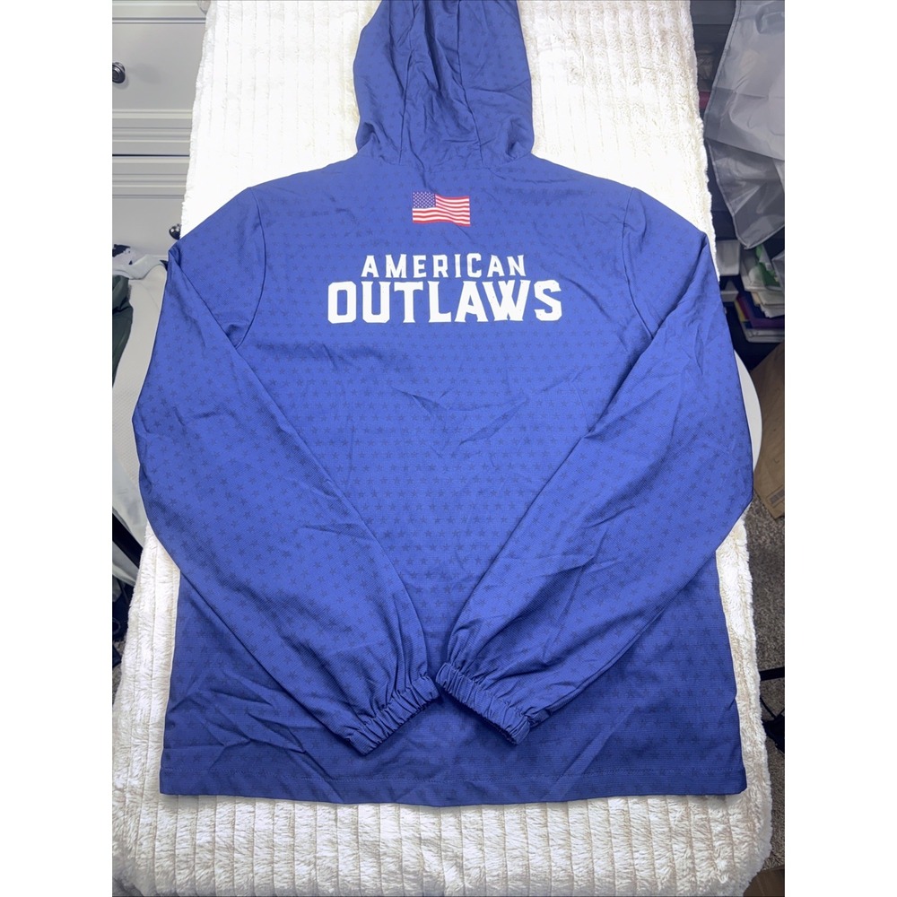 American Outlaws Jacket Mens SBlue AOP Hooded Full Zip Stimulus Soccer World Cup